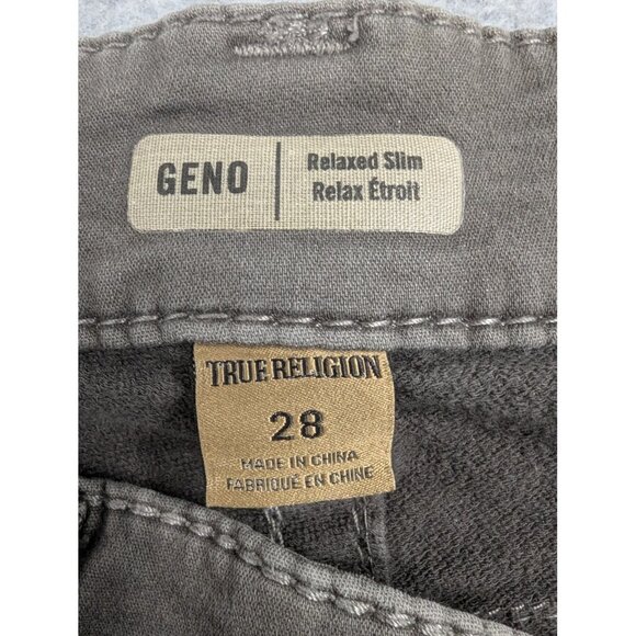 True Religion Geno Jeans Womens 28 Gray Relaxed Slim Stretch Designer Pants - Picture 14 of 16